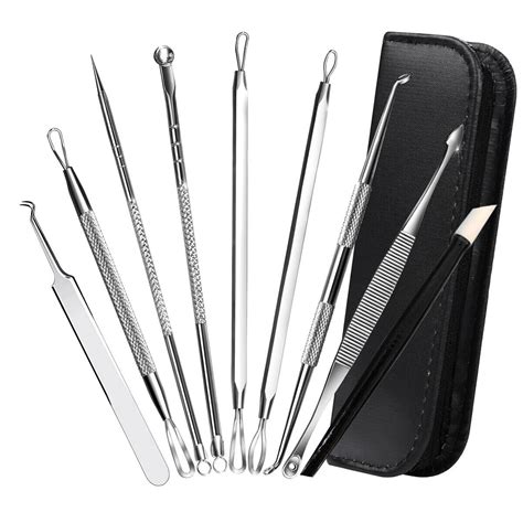 Pimple Popper Tool Kit, Popping Zit for Nose Face Skin Blemish ...