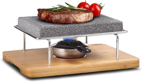 Amazon Artestia Lava Steak Stone Table Grill With Bamboo Tray