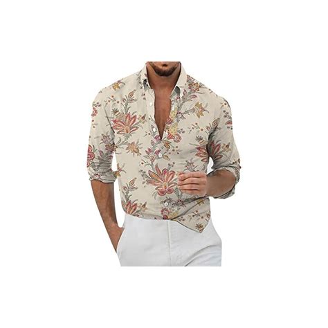 Rusaly Camicia Hawaiana Da Uomo Slim Fit A Maniche Corte Con Stampa