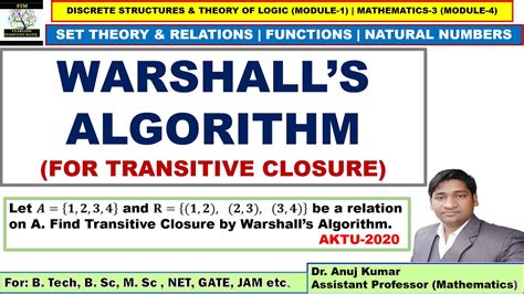 Warshall S Algorithm Warshall Algorithm Transitive Closure Find