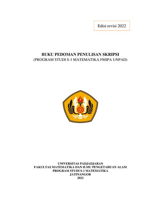 Buku Pedoman Penulisan Skripsi S Math Unpad Buku Pedoman Penulisan