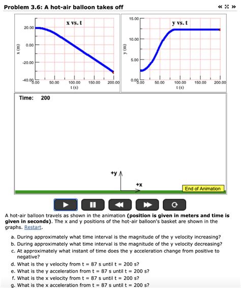 Solved Problem A Hot Air Balloon Takes Off X Vs Chegg