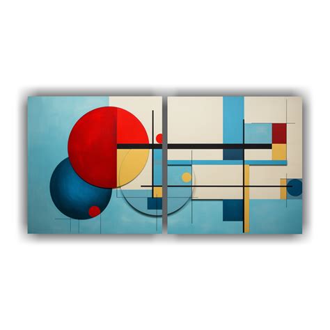 Cuadro Decorativo Moderno Con Abstracci N Geom Trica En Colores Frescos