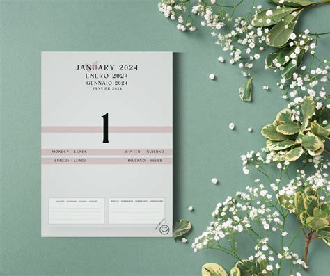 365 Days Calendar 2024 Digital Planner With a Single Day Multi Language ...