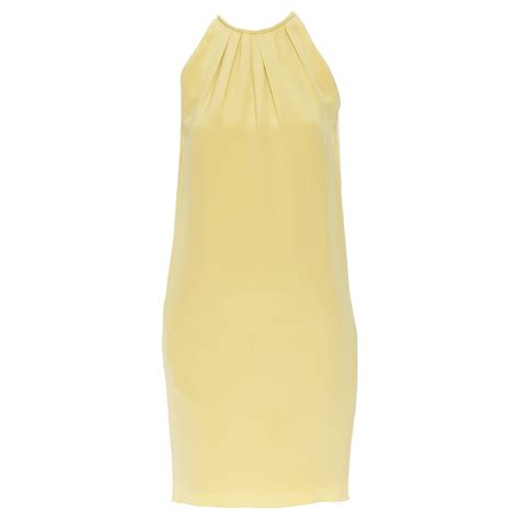 Old Celine Phoebe Philo Yellow Silk Pleated Halter Neck Mini Dress Fr34 Xs At 1stdibs Yellow