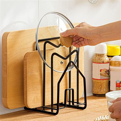 Linfidite Chopping Board Holder Rack Cutting Board Rack Pot Lid Holder