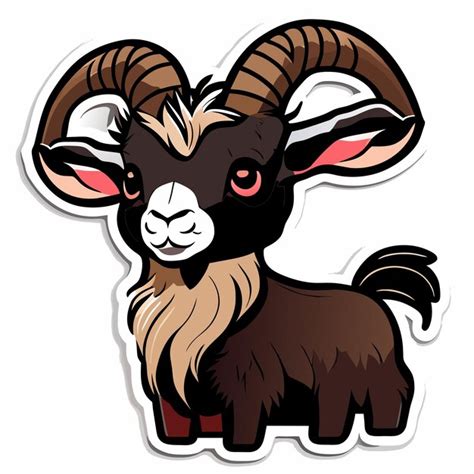 American Pygmy Goat Sticker Illustration Premium Ai Generated Vector