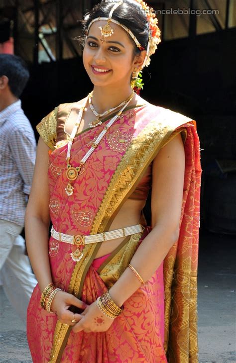 Rakul Preet Singh Rough Telugu Hot Sari Midriff Hd Stills Starcelebblog