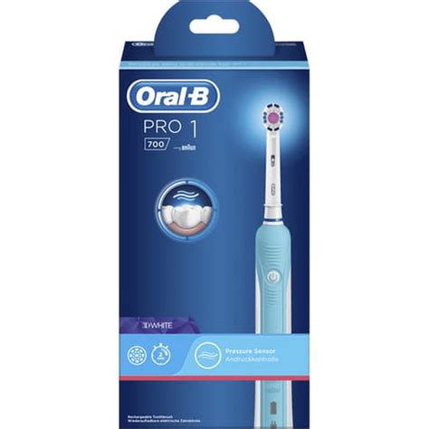 Электрическая зубная щетка Oral-B Pro 700 3DWHITE D16.513.U, голубая ...