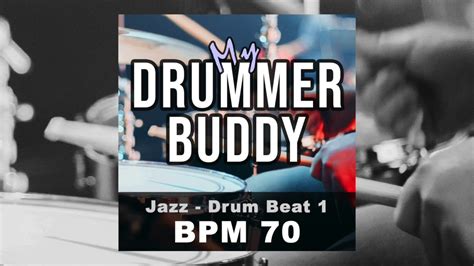 BPM 70 Jazz Drum Beat 1 Backing Track Basic Ride Cymbal Kick