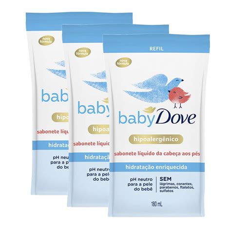 Kit Refil Sabonete L Quido Baby Dove Hidrata O Enriquecida Ml