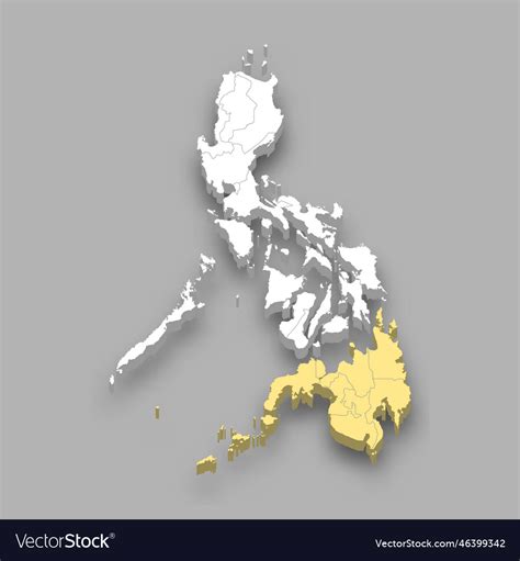 Mindanao Region Location Within Philippines Map Vector Image