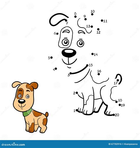 Numbers Game Dot To Dot Dog Stock Vector Illustration Of Coloring