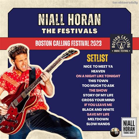 Niall Horan Tours Daily On Twitter Setlist Del Primer Festival De