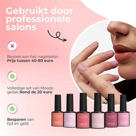 Moods Gellac 6 Delige Set Transparante Gel Nagellak 8ML Pink Jelly Nude Edition Bol