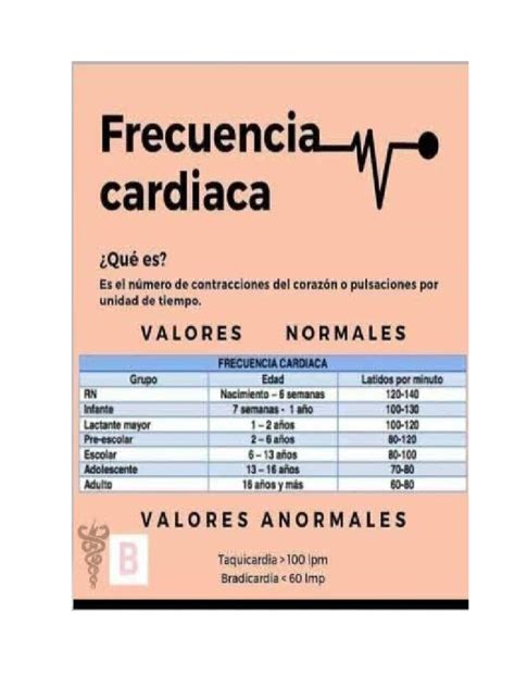 Frecuencia Cardiaca Valores Normales Pdf