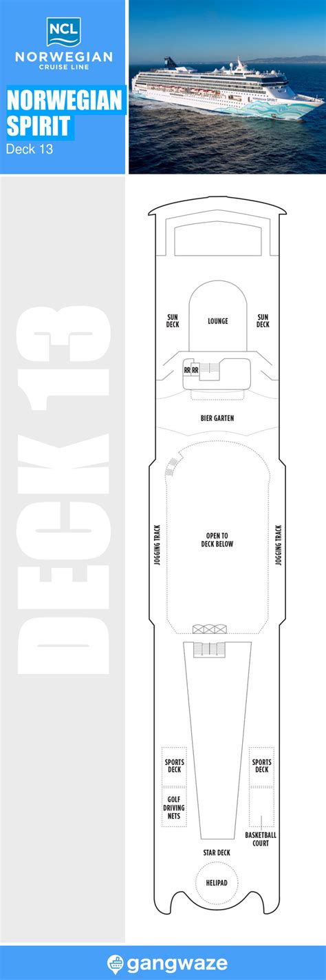 Norwegian Spirit Deck 13 - Activities & Deck Plan Layout