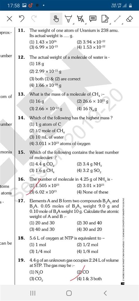 Elements A And B Form Two Compounds B B A Moles Of B A Weight