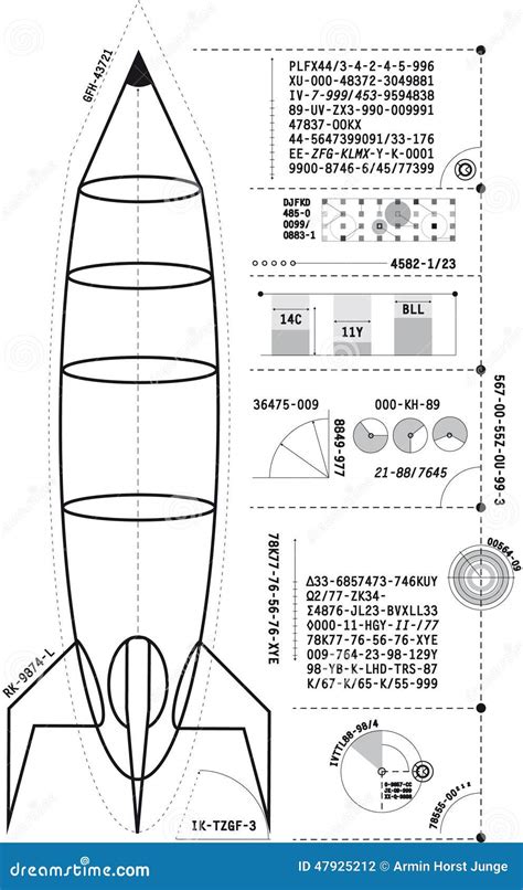 Rocket Blueprint (vertical) Stock Photography | CartoonDealer.com #47925212