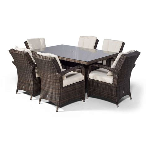 Arizona 6 Seat Rattan Garden Furniture Dining Set