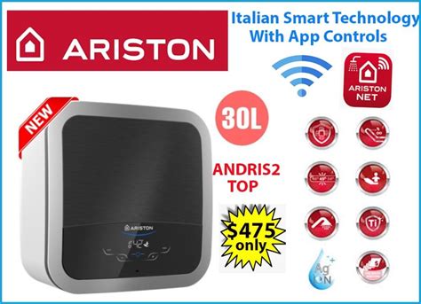 ARISTON ANDRIS2 TOP 30L Smart WIFI Enabled Storage Water Heater Local