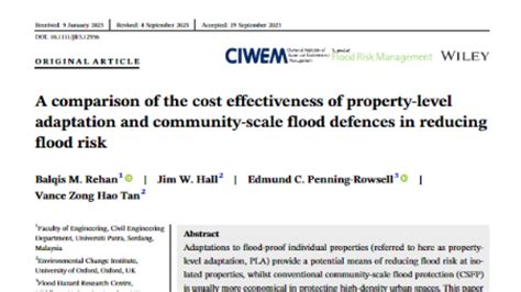 A Comparison Of The Cost Effectiveness Of Property Level Adaptation And