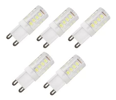 Kit 5 Lampada Led Halopim G9 3w Frio P Lustre E Arandela