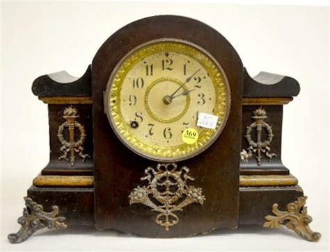 Seth Thomas Black Enameled Mantel Clock-ClockPrices.Com