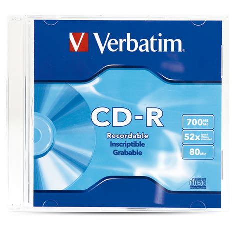 Cd R Verbatim 94776 700 Mb 52x 80 Min Estuche 1 Pieza Office Depot