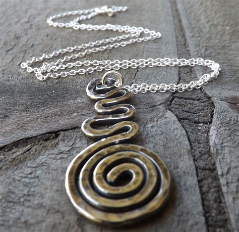 Spiral Pendant Necklace Sterling Silver Spiral