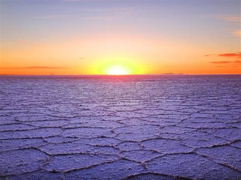 sunrise  salt flat salar de uyuni bolivia stock image image