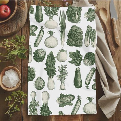 Subtle Fuck Trump Vintage Green Vegetables Tea Towel Boho Kitchen Decor Anti Trump Gift Mom