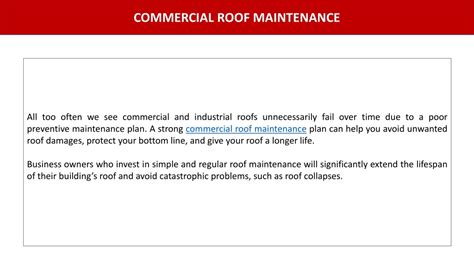 Ppt Preventive Maintenance Tips For Your Commercial Roof Powerpoint Presentation Id 11036178