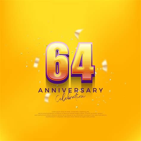 Premium Vector 64th Anniversary Celebration Design Premium Vector