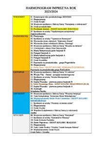 Harmonogram Imprez Przedszkole Publiczne Krecik