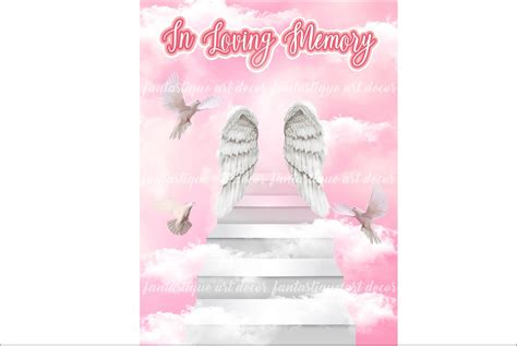 Pink In Loving Memory PNG Rest In Peace Memorial Background Etsy