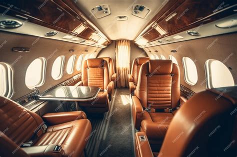 Premium AI Image | Interior of a private jet airplane