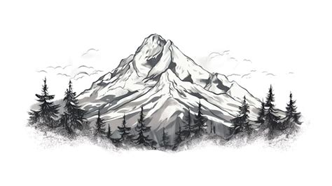 Premium AI Image | Hand drawn mountain in sketch style isolated on ...