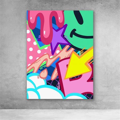 Graffiti Blast Street Art Cartoon Pop Art Wall Art | Graffiti canvas ...