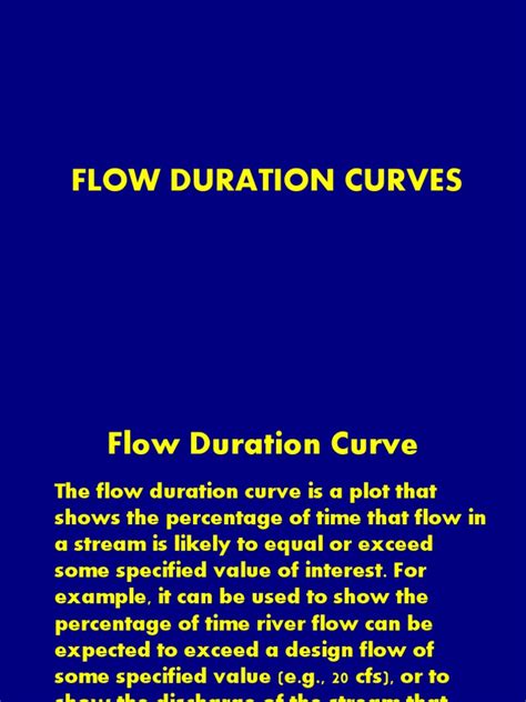 PPT#7 - Flow Duration Curve | PDF | Flood | Discharge (Hydrology)