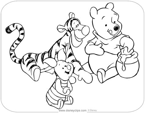 Winnie The Pooh Mixed Group Coloring Pages Disneyclips