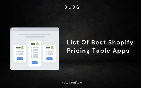 List Of Best Shopify Pricing Table Apps Ecomify