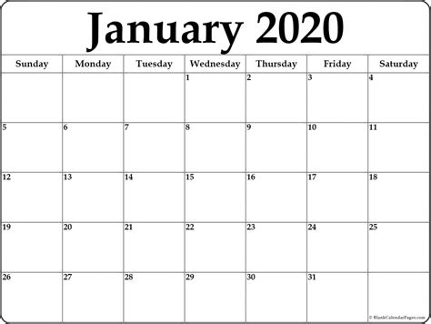 Calendar Jan 2020 Printable | Free Letter Templates