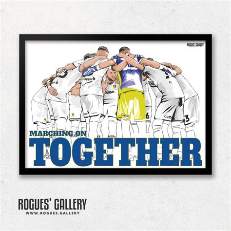 Marching On Together Leeds United 2020 Promotion Huddle A3 Etsy UK