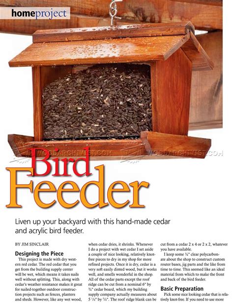 Bird Feeder Plans • WoodArchivist