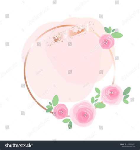 Rose Nude Spots Gold Line Round Stock Vector Royalty Free Shutterstock