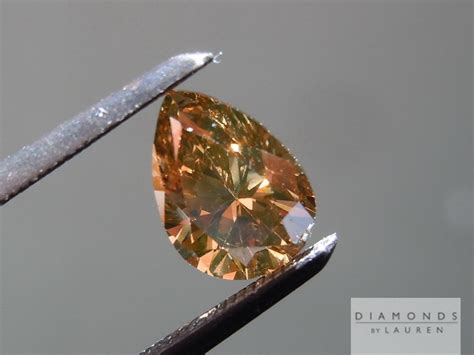 0 96ct Fancy Dark Orangy Brown SI2 Pear Shape GIA Pink Diamond Halo