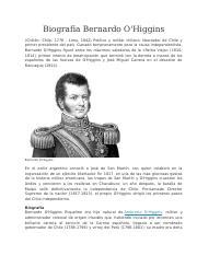 Biografia Bernardo Ohiggins Docx Biograf A Bernardo O Higgins Chill N