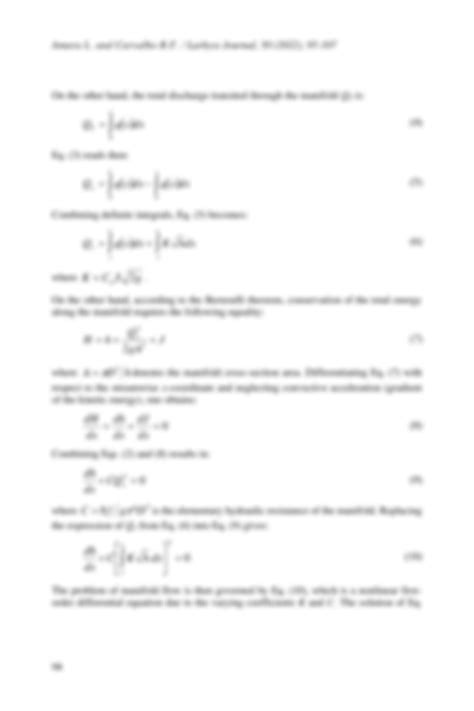 Solution A Simplified Analytical Solution For Dividing Manifold Flow