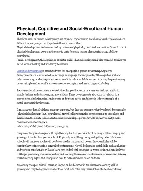 Physical, Cognitive and Social-Emotional Human Development ... 